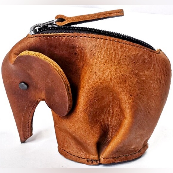Etsy Accessories - JOJO Handcrafted/Handmade Rustic Leather Elephant Coin
Purse/Change Pouch